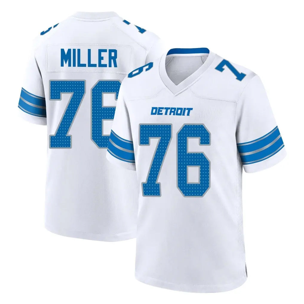 D.Lions #76 Blake Miller Player White Alternate Home Game Edoa Stitched Jerseys