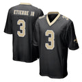 NO.Saints #3 Travis Etienne Jr. Player Black Home Game Edoa Stitched Jerseys