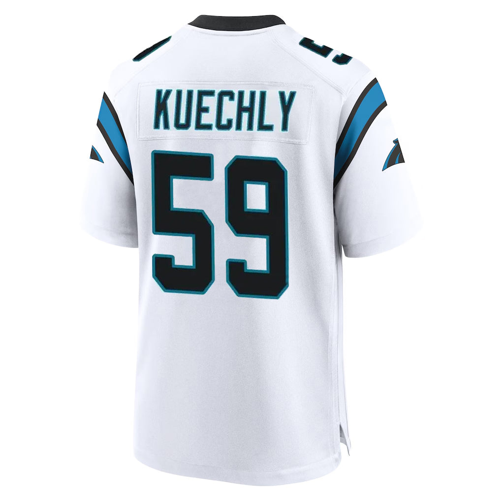 C.Panthers #59 Luke Kuechly Player White Home Game Edoa Stitched Jerseys