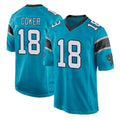 C.Panthers #18 Jalen Coker Player Blue Game Edoa Stitched Jerseys