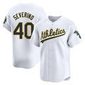 Athletics #40 Luis Severino Player White Limited Home Game Edoa Stitched Jerseys
