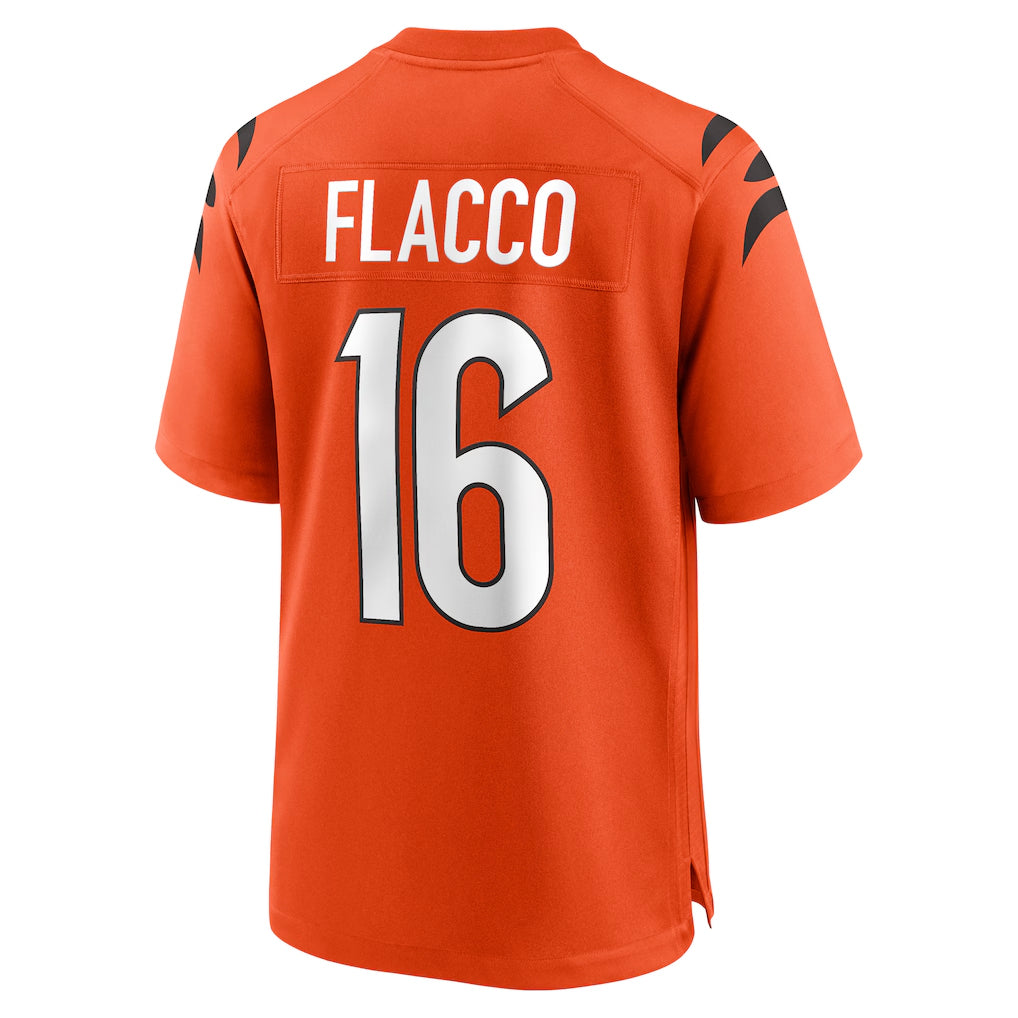 C.Bengals #16 Joe Flacco Player Orange Home Game Edoa Stitched Jerseys