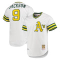 Athletics #9 Reggie Jackson Player White Cooperstown Collection T-shirt Game Edoa Stitched Jerseys