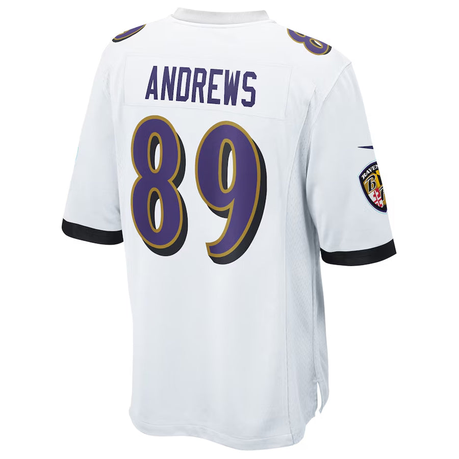 B.Ravens #89 Mark Andrews Player White Replica Game Edoa Stitched Jerseys