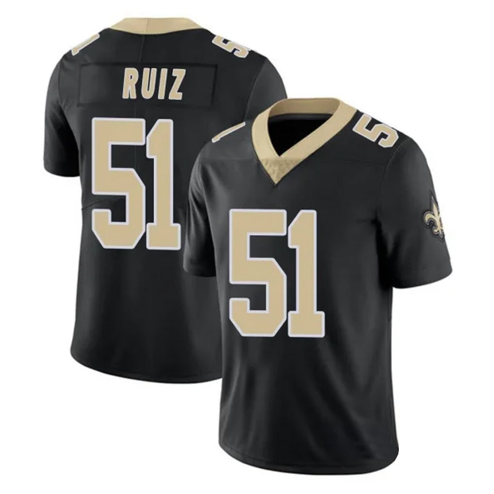 NO.Saints #51 Cesar Ruiz Player Black Limited Vapor Untouchable Home Game Edoa Stitched Jerseys