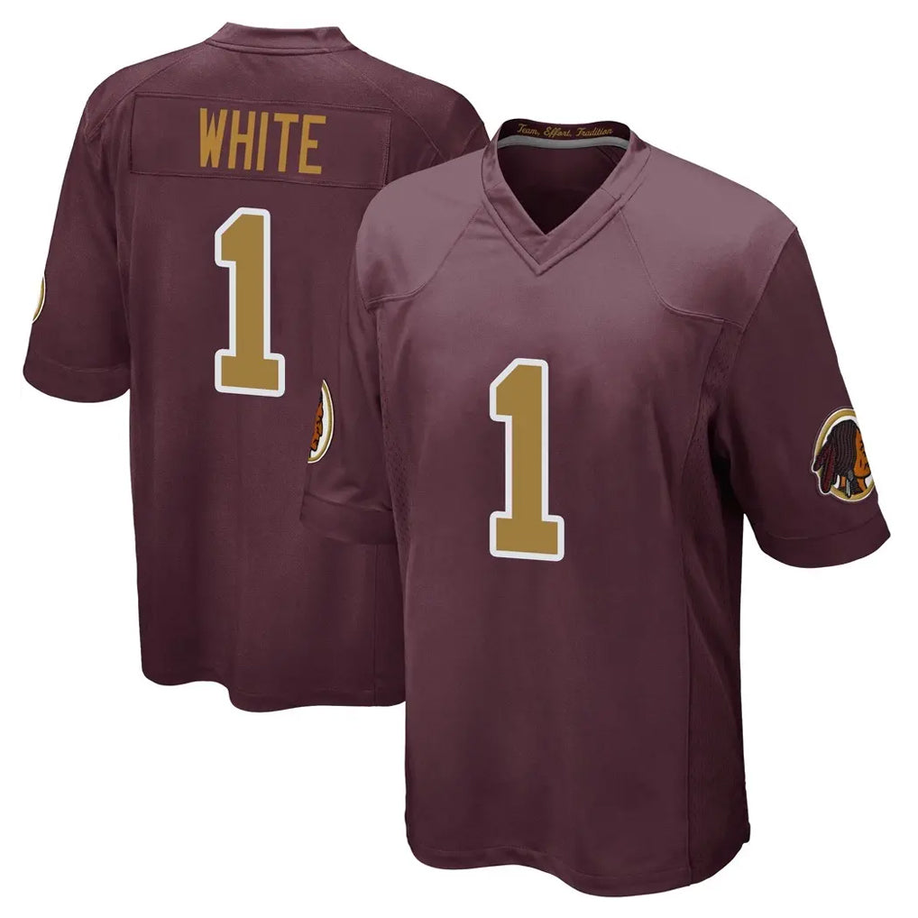 W.Commanders #1 Rachaad White Player Burgundy Alternate Home Game Edoa Stitched Jerseys