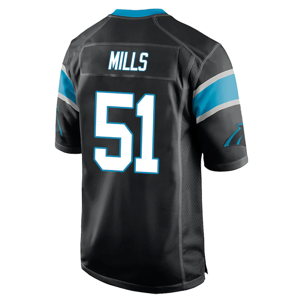C.Panthers #51 Sam Mills Player Black Game Edoa Stitched Jerseys