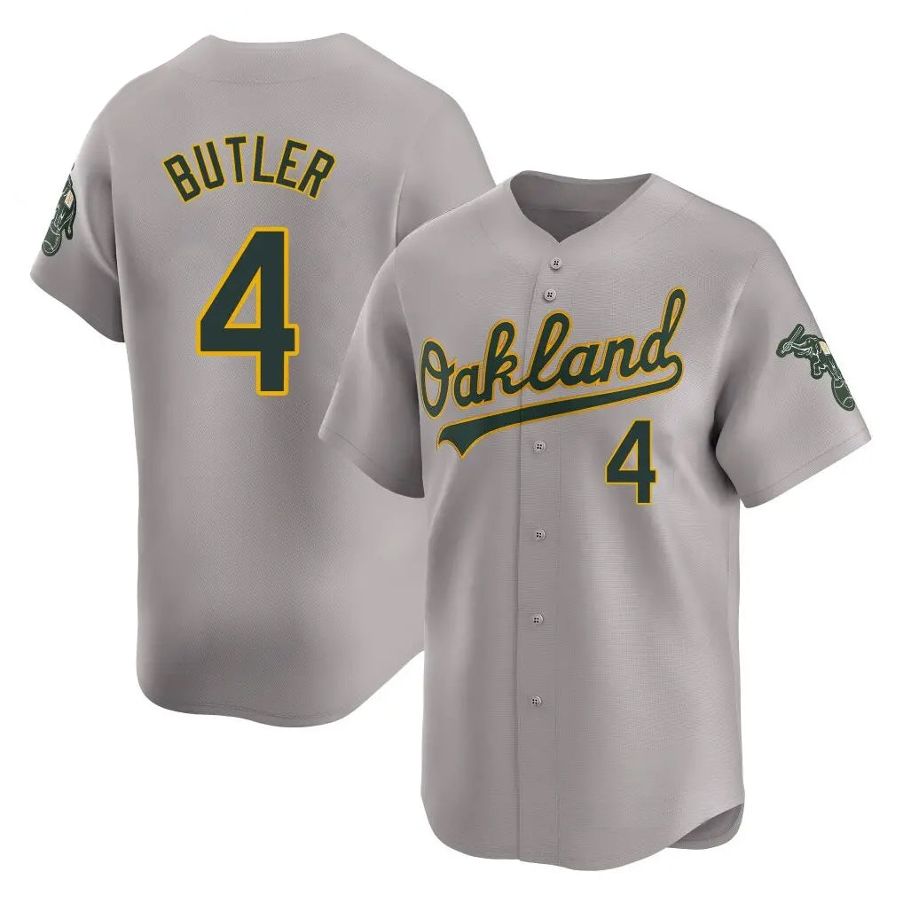 Athletics #4 Lawrence Butler Player Gray Road Limited Home Game Edoa Stitched Jerseys