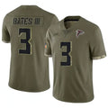 A.Falcons #3 Jessie Bates III Player Olive Salute To Service Limited Edoa Stitched Jerseys