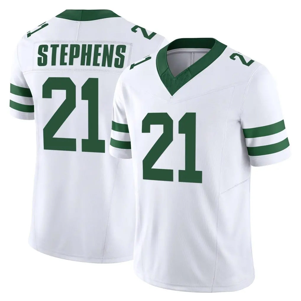 NY.Jets #21 Brandon Stephens Player White Legacy Limited Vapor F.U.S.E. Home Game Edoa Stitched Jerseys