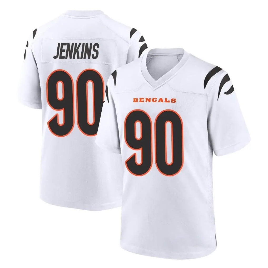 C.Bengals #90 Kris Jenkins Jr Player White Home Game Edoa Stitched Jerseys