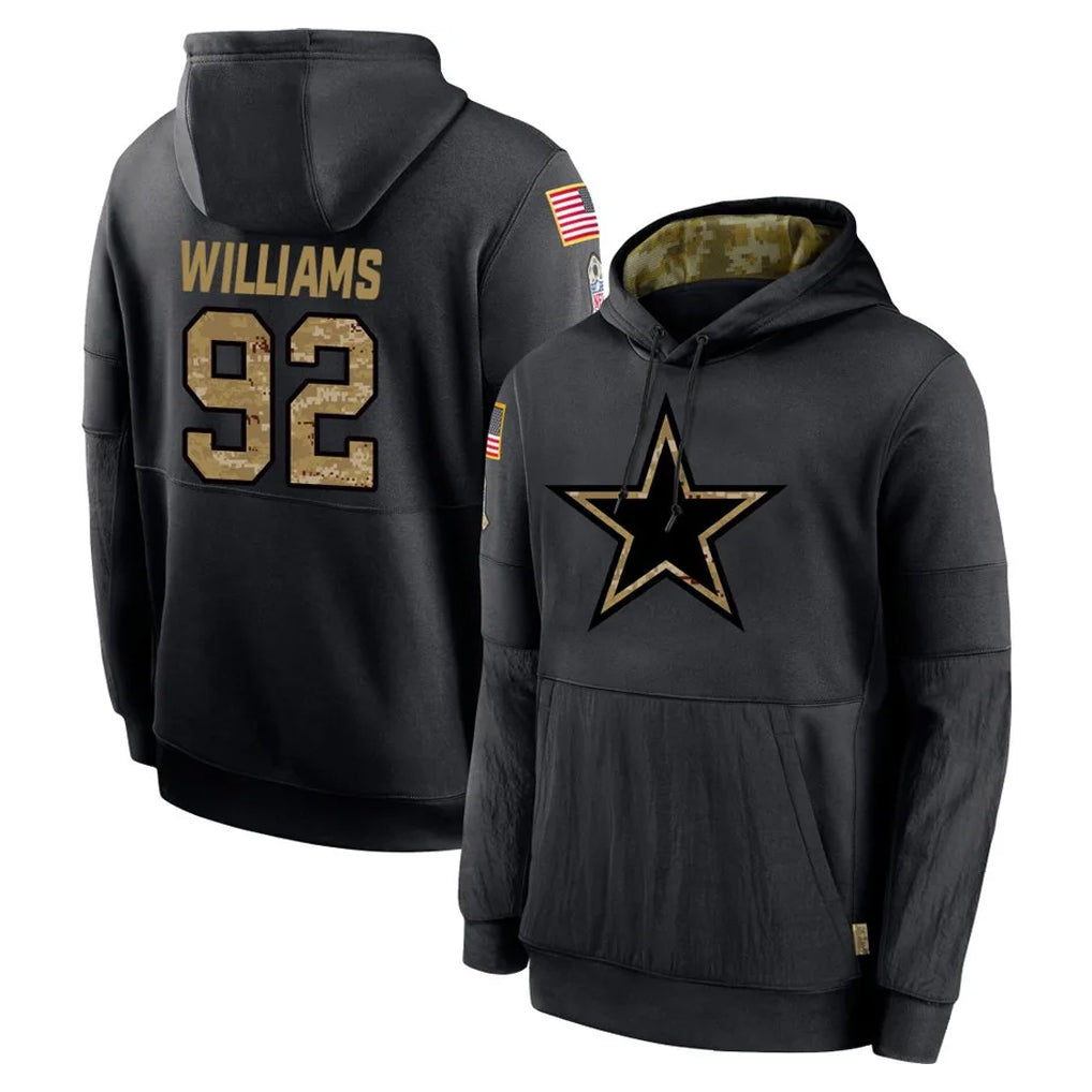 D.Cowboys #92 Quinnen Williams Player Black Salute to Service Pullover Hoodies Limited Edoa Stitched Jerseys