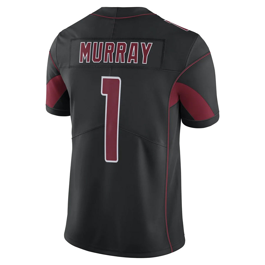 A.Cardinals #1 Kyler Murray Player Black Limited Elite Home Game Edoa Stitched Jerseys