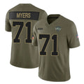 NY.Jets #71 Josh Myers Player Olive 2025 Salute To Service Limited Edoa Stitched Jerseys