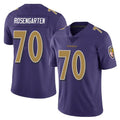 B.Ravens #70 Roger Rosengarten Player Purple Color Rush Vapor Untouchable Limited Home Game Edoa Stitched Jerseys