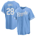 KC.Royals #28 Kyle Isbel Player Light Blue Home Game Edoa Stitched Jerseys