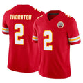 KC.Chiefs #2 Tyquan Thornton Player Red Limited Vapor F.U.S.E. Home Game Edoa Stitched Jerseys