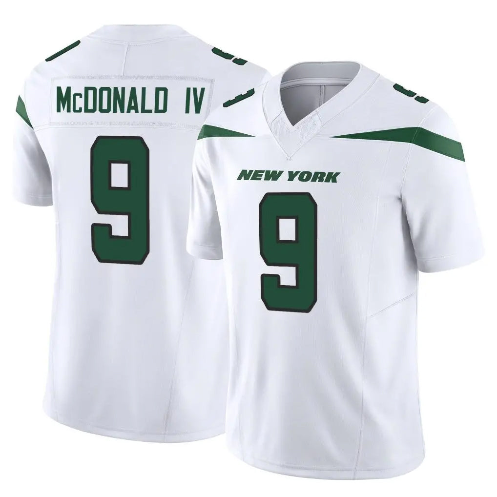 NY.Jets #9 Will McDonald IV Player White Limited Vapor F.U.S.E. Home Game Edoa Stitched Jerseys