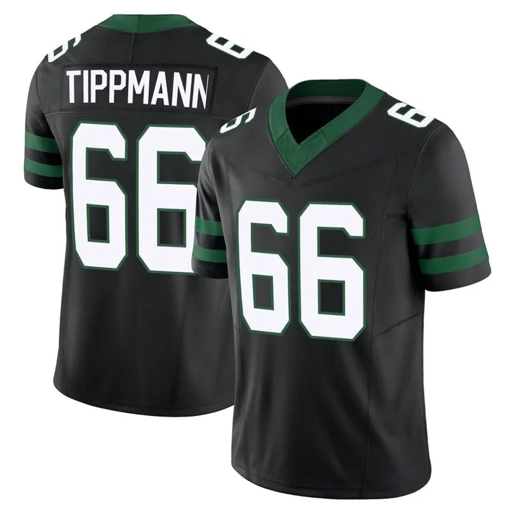 NY.Jets #66 Joe Tippmann Player Black Limited Legacy Vapor F.U.S.E. Home Game Edoa Stitched Jerseys