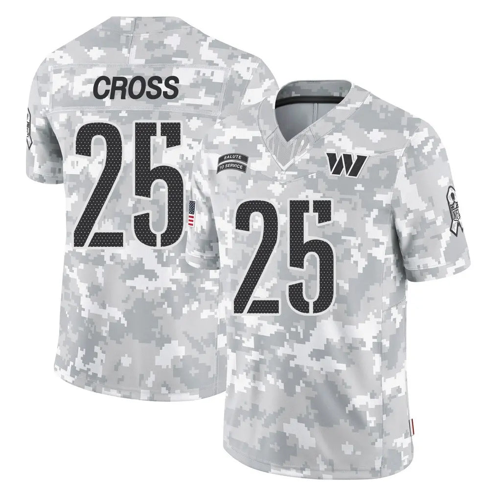 W.Commanders #25 Nick Cross Player Arctic Camo Limited Salute To Service Home Game Edoa Stitched Jerseys
