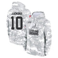 C.Browns #10 Quinshon Judkins Player Arctic Camo Salute to Service Hoodies Limited Game Edoa Stitched Jerseys
