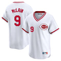 C.Reds #9 Matt McLain Player White Cooperstown Collection Limited T-shirt Home Edoa Stitched Jerseys