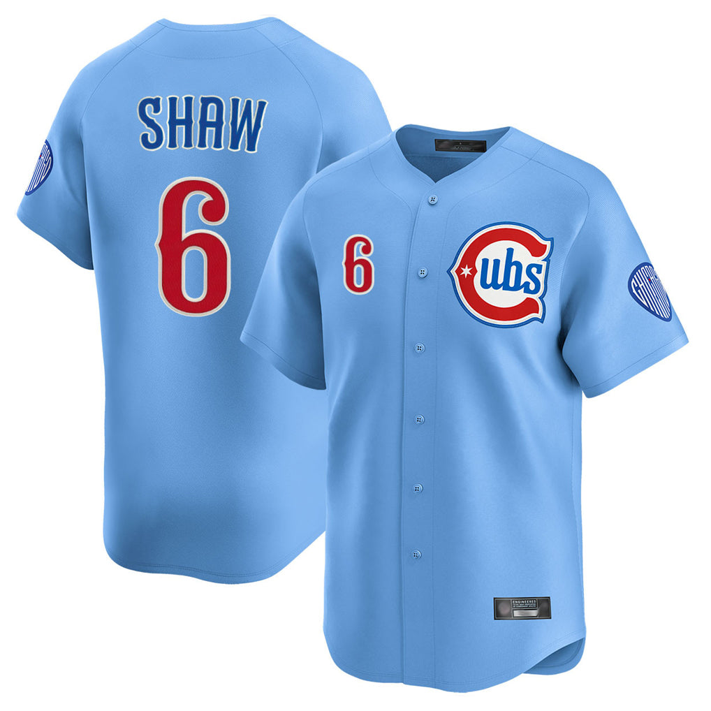 C.Cubs #6 Matt Shaw Player Light Blue Limited Home Edoa Stitched Jerseys