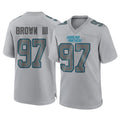 C.Panthers #97 Bobby Brown III Player Gray Atmosphere Fashion Game Edoa Stitched Jerseys