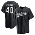 Athletics #40 Luis Severino Player Black Fashion Home Game Edoa Stitched Jerseys