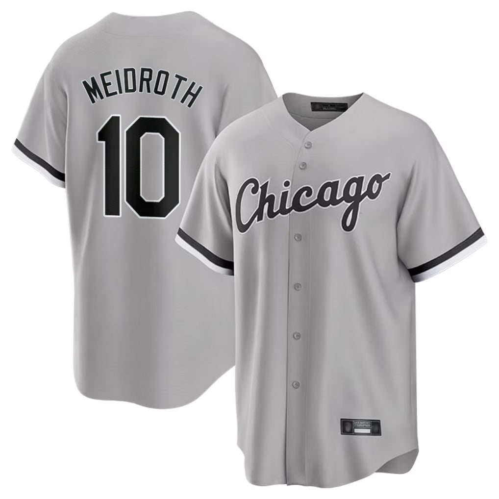 C.White Sox #10 Chase Meidroth Player Gray Home Game Edoa Stitched Jerseys