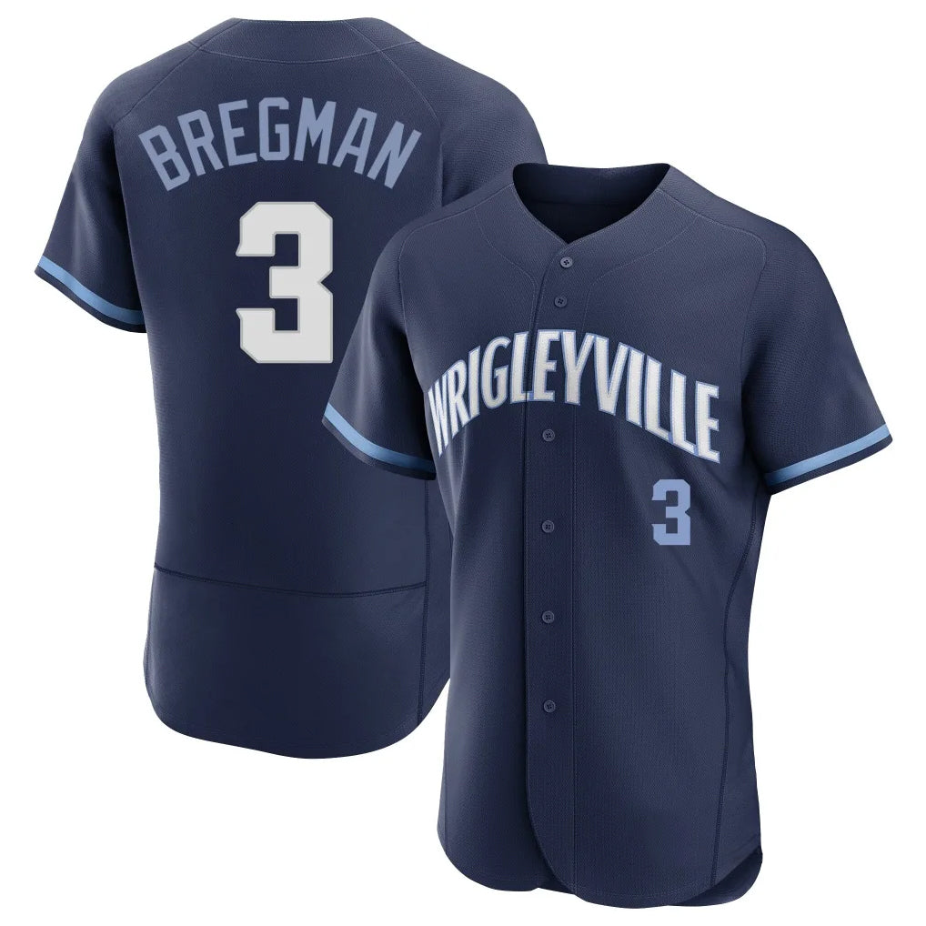 C.Cubs #3 Alex Bregman Player Navy City Connect Limited Elite Home Edoa Stitched Jerseys