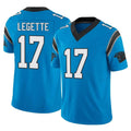 C.Panthers #17 Xavier Legette Player Blue Vapor F.U.S.E. Limited Home Game Edoa Stitched Jerseys