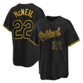 Athletics #22 Jeff McNeil Player Black Snake Skin City Home Game Edoa Stitched Jerseys