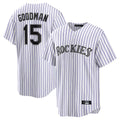 C.Rockies #15 Hunter Goodman Player White Game Home Edoa Stitched Jerseys