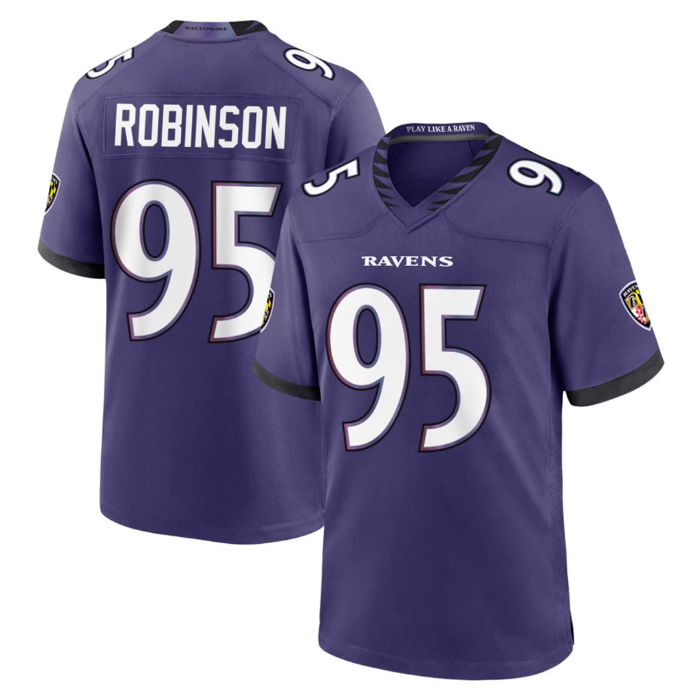 B.Ravens #95 Tavius Robinson Player Purple Limited Home Game Edoa Stitched Jerseys