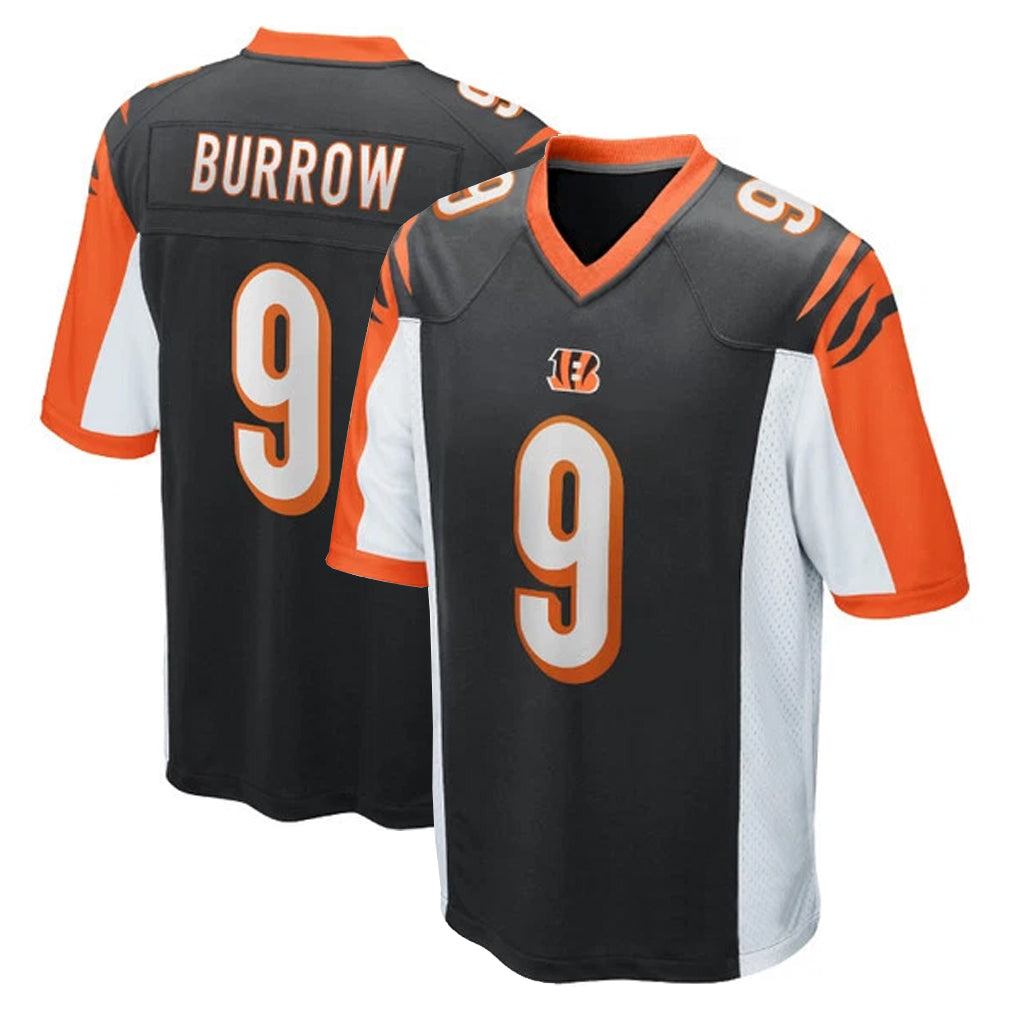 C.Bengals #9 Joe Burrow Player Black Alternate Home Game Edoa Stitched Jerseys