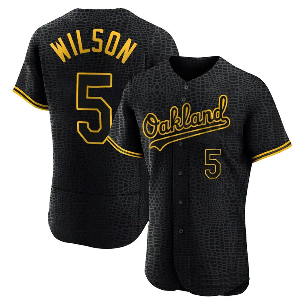 Athletics #5 Jacob Wilson Player Black Snake Skin City Limited Elite Home Game Edoa Stitched Jerseys