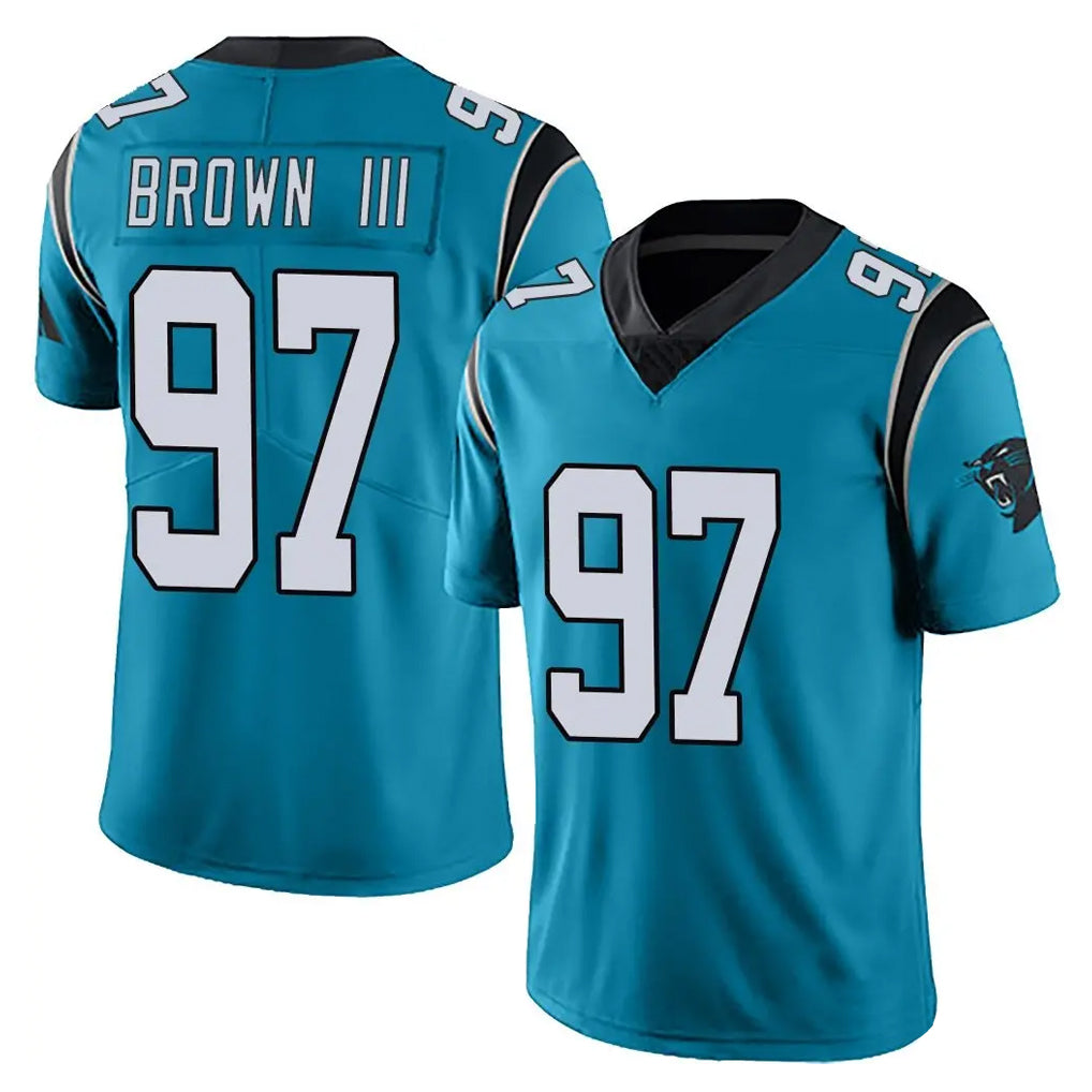 C.Panthers #97 Bobby Brown III Player Blue Vapor Untouchable Limited Game Edoa Stitched Jerseys