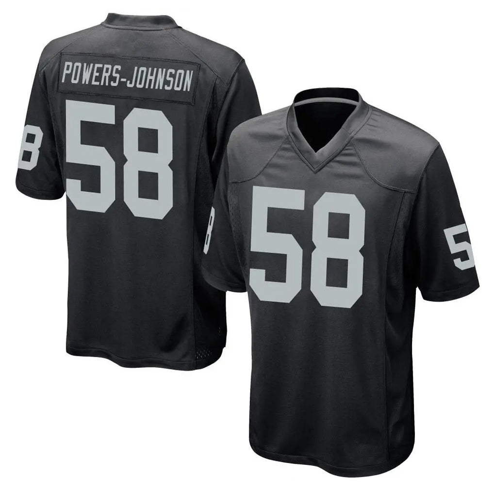 LV.Raiders #58 Jackson Powers-Johnson Player Black Home Game Edoa Stitched Jerseys