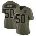 C.Panthers #50 Robert Hunt Player Olive 2025 Salute to Service Limited Game Edoa Stitched Jerseys