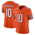 C.Bears #10 Luther Burden III Player Orange Vapor F.U.S.E. Limited Home Game Edoa Stitched Jerseys