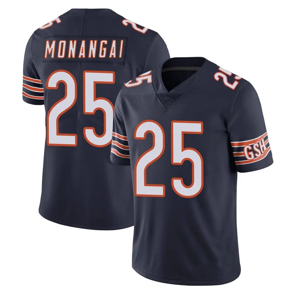 C.Bears #25 Kyle Monangai Player Navy Vapor Untouchable Limited Home Game Edoa Stitched Jerseys