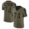 M.Dolphins #74 Kadyn Proctor Player Olive Salute To Service Limited Game Edoa Stitched Jerseys