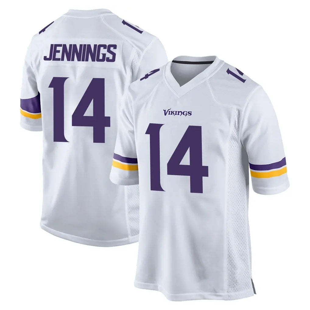 M.Vikings #14 Jauan Jennings Player White Home Game Edoa Stitched Jerseys
