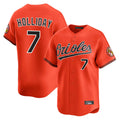 B.Orioles #7 Jackson Holliday Player Orange Limited Home Game Edoa Stitched Jerseys