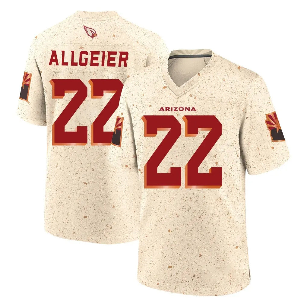 A.Cardinals #22 Tyler Allgeier Player Cream Rivalries Collection Game Edoa Stitched Jerseys