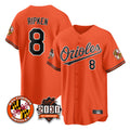 B.Orioles #8 Cal Ripken Player Orange 30th Anniversary of 2131 Home Game Edoa Stitched Jerseys
