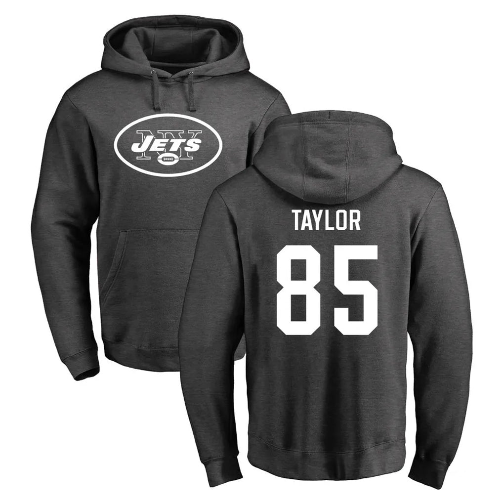 NY.Jets #85 Mason Taylor Player Gray Pullover Hoodies Limited Game Edoa Stitched Jerseys
