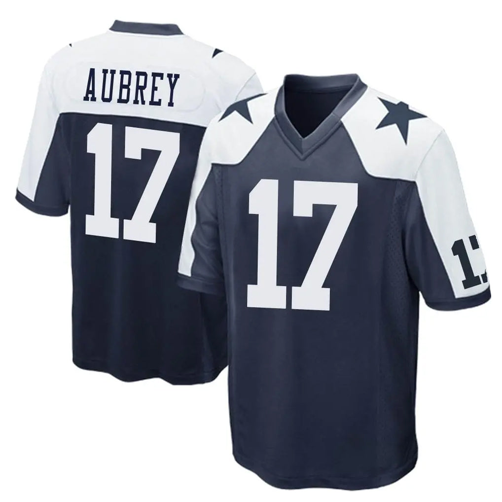 D.Cowboys #17 Brandon Aubrey Player Navy-White Alternate Home Game Edoa Stitched Jerseys