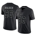 B.Bills #96 Deone Walker Player Black RFLCTV Limited Edoa Stitched Jerseys